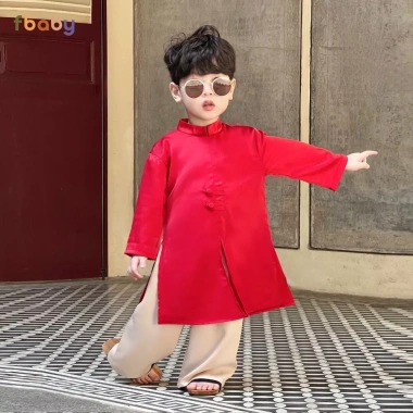Áo Dài Bé Trai FBaby Tết 2.026 Vải Không Nhăn Cao Cấp, Mềm Mại, An Toàn, Giá 295.000