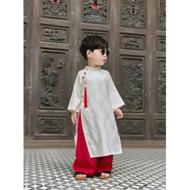 Áo Dài Bé Trai Gấm Thổ Dơi Charm Cao Cấp Sang Chảnh Giá 250k 3