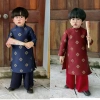 Áo dài bé trai lụa Tacta đứng form 2 màu xanh đỏ - SoBe' giá 129k Tết