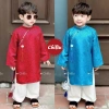 Áo dài bé trai Minh Đăng gấm thổ cẩm cao cấp, quần lụa ngọc trai, tặng dây ngọc, 10‑40kg – Giá 313.650₫ 2