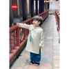 Áo dài bé trai Minh Đăng gấm thổ cẩm cao cấp, quần lụa ngọc trai, tặng dây ngọc, 10‑40kg – Giá 313.650₫ 5