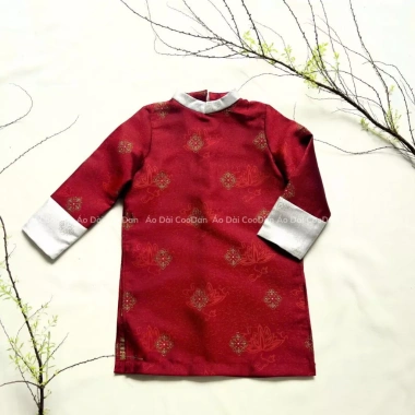 Áo Dài Bé Trai Tết 2.026 Gấm Hoa Sen Kim Tuyến - 1-15 tuổi, Giá giảm 20% chỉ 240.000₫
