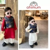 Áo dài bé trai Tết Bách Minh gấm kim cao cấp kèm gile thêu Ngựa, mẫu đẹp 1-10 tuổi, giảm giá 549k