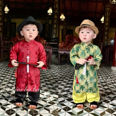 Áo dài bé trai Tết nguyên đán truyền thống Cậu Ba 170k, phù hợp lễ hội, Trung thu 2 Áo dài bé trai Tết nguyên đán truyền thống Cậu Ba 170k, phù hợp lễ hội, Trung thu 2