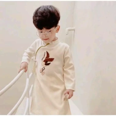 Áo Dài Bé Trai Thêu Ngựa Tết 2.026 - Thiết Kế Cách Tân Mới Nhất Giá 64.800 VND
