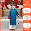 Áo dài bé trai Trung Thu Tết 2.026 vải gấm mềm tay phối xanh - Ngọc Diệp giá ưu đãi 235k