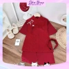 Áo dài cách tân 2 nơ dây khánh, quần lụa & bờm cho bé gái lễ Tết - 140.250 VND 7