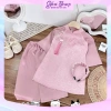 Áo dài cách tân 2 nơ dây khánh, quần lụa & bờm cho bé gái lễ Tết - 140.250 VND 9