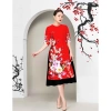 Áo Dài Cách Tân 3D AD019 Dáng Ngắn Lụa Mango In Cành Đào - 159k Ngày Tết 5