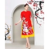Áo Dài Cách Tân 3D AD019 Dáng Ngắn Lụa Mango In Cành Đào - 159k Ngày Tết 7