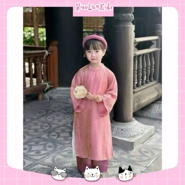 Áo dài cách tân 4 tà tơ ánh kim đổi màu cho bé gái lễ tết - CS868 tặng bờm, giá 179.900₫