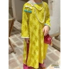 Áo dài cách tân bé gái 3 cúc phối quần satin, áo dài gấm mẹ và bé Puca Kids phù hợp 10-30kg giảm còn 170.500₫ 7