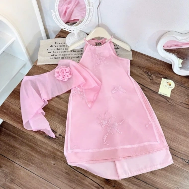 Áo Dài Cách Tân Bé Gái Choàng 3 Chi Tiết - Lễ Tết Đẹp, Giá Giảm 168k 3
