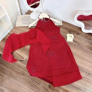 Áo Dài Cách Tân Bé Gái Choàng 3 Chi Tiết - Lễ Tết Đẹp, Giá Giảm 168k 10