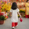 Áo Dài Cách Tân Bé Gái Cổ Yếm Tay Bèo - Voan Cao Cấp Thêu Nơ, Áo Dài Tết OH22 Giá 192.500 VND 6