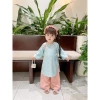 Áo Dài Cách Tân Bé Gái Gấm Cao Cấp - Băng Đô Xinh Dễ Thương Cho Mùa Tết 5
