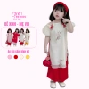 Áo dài cách tân bé gái gấm nhẹ đính nơ đỏ, tay bồng duyên dáng – BE KIDS OH22, giảm giá 238.700₫ 6