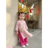 Áo Dài Cách Tân Bé Gái Gấm Vân Chìm Set Tết 2.026 Kèm Quần Lụa & Tua Rua Sang Trọng 6