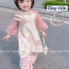 Áo Dài Cách Tân Bé Gái In Sen Tay Lụa Mềm 2 Lớp Baboo Kids Quần Lụa Xuông A6 Giá 139k