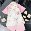 Áo Dài Cách Tân Bé Gái In Sen Tay Lụa Mềm 2 Lớp Baboo Kids Quần Lụa Xuông A6 Giá 139k 3
