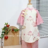 Áo Dài Cách Tân Bé Gái In Sen Tay Lụa Mềm 2 Lớp Baboo Kids Quần Lụa Xuông A6 Giá 139k 5