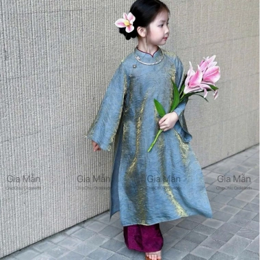 Áo Dài Cách Tân Bé Gái Lụa Kim Sa Ánh Kim – Thiết Kế Sang Trọng Tết, Giá Ưu Đãi 232.530₫