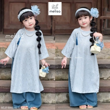 Áo Dài Cách Tân Bé Gái Tết 2.026 Vải Gấm Hoa Loại 1 Dày Dặn Sang Trọng 8‑30kg