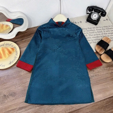 Áo dài cách tân bé trai 9-21kg - Bộ gấm cao cấp Tết, giảm giá 126k