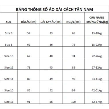 Áo Dài Cách Tân Bé Trai Dáng Rộng Size 14-69kg - Phong Cách Tết Giá 179.000 VND 8