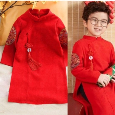 Áo Dài Cách Tân Bé Trai DLKIDS Cao Cấp Size M - Mẫu Mới Giá 159.000 VND 2