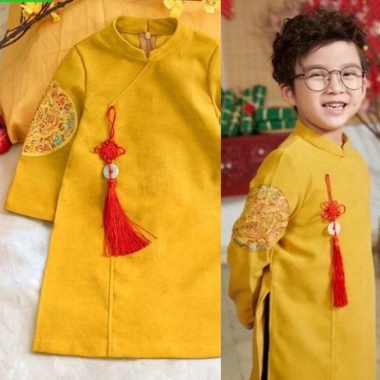 Áo Dài Cách Tân Bé Trai DLKIDS Cao Cấp Size M - Mẫu Mới Giá 159.000 VND 3