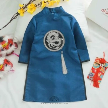 Áo Dài Cách Tân Bé Trai DLKIDS Cao Cấp Size M - Mẫu Mới Giá 159.000 VND 10