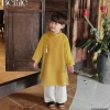 Áo dài cách tân bé trai lụa thiên tụ mềm mịn, màu nổi bật, sang xịn chụp ảnh Tết – Giảm tới 250.750₫ 6