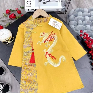 Áo dài cách tân bé trai Tết nhung thêu rồng size 8-42kg - Giá ưu đãi 50.000đ 7