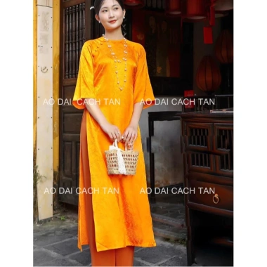 Áo dài cách tân dáng suông nữ cao cấp chất gấm Thượng Hải - Sang trọng cho đám cưới, lễ hội - Giá chỉ 199k 4 Áo dài cách tân dáng suông nữ cao cấp chất gấm Thượng Hải - Sang trọng cho đám cưới, lễ hội - Giá chỉ 199k 4