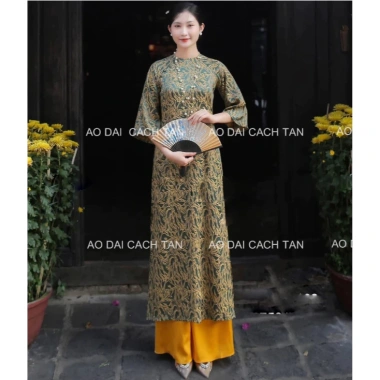 Áo dài cách tân dáng suông nữ cao cấp chất gấm Thượng Hải - Sang trọng cho đám cưới, lễ hội - Giá chỉ 199k