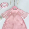 Áo Dài Cách Tân Hồng cho Bé Gái Mấn Xinh, phù hợp Lễ Tết, Giá 179.000 VND 3
