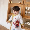 Áo dài cách tân Lân cưỡi mây nhung tăm hàn cao cấp bé trai 9-37kg - Giá chỉ 179k 2