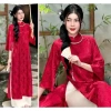 Áo dài cách tân màu cam đào gấm thọ rơi mã D10 Giá ưu đãi 226.800 VND 4