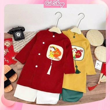 Áo dài cách tân N676 cho bé trai 2 màu - Bộ lễ tết giá ưu đãi 115.000đ 4
