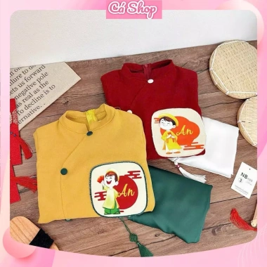 Áo dài cách tân N676 cho bé trai 2 màu - Bộ lễ tết giá ưu đãi 115.000đ 9