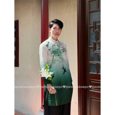 Áo Dài Cách Tân Nam 2.026 Thiết Kế Truyền Thống Du Xuân Tết, Giá 510k | Cậu Ba Sài Gòn