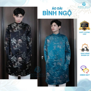 Áo dài cách tân nam 4 màu hot - Tafta dệt sang trọng, lịch lãm, cao cấp Bình Ngộ, giá chỉ 438.000₫