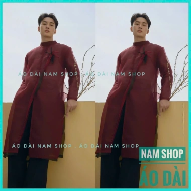Áo Dài Cách Tân Nam 4 Tầng Voan Tơ Cao Cấp Trẻ Trung Thích Hợp Lễ Tết Giá 440k