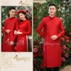 Áo dài cách tân nam Chaang ADC821 - Đỏ đen trắng hồng, may sẵn, đẹp chụp hình tiệc cưới, giảm giá