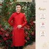 Áo dài cách tân nam Chaang ADC821 - Đỏ đen trắng hồng, may sẵn, đẹp chụp hình tiệc cưới, giảm giá 10