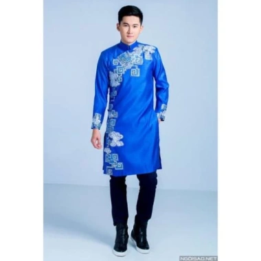 Áo dài cách tân nam đẹp cao cấp lụa, giảm giá 396k - bán sỉ giá rẻ