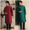 Áo dài cách tân nam đẹp tapta dệt 2 mặt, phom đứng, giá sỉ 377.000 VND