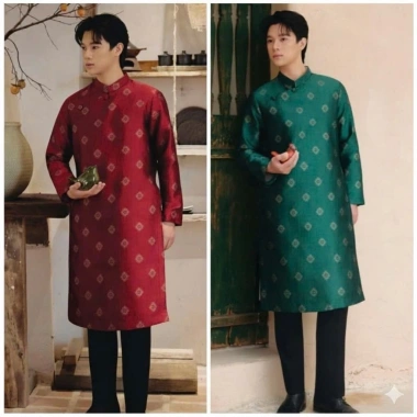 Áo dài cách tân nam đẹp tapta dệt 2 mặt, phom đứng, giá sỉ 377.000 VND