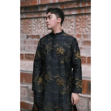 Áo dài cách tân nam đẹp tapta dệt 2 mặt, phom đứng, giá sỉ 377.000 VND